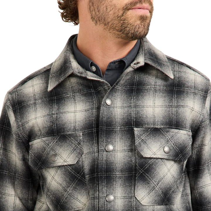 Plaid Quilted Wool CPO Jacket