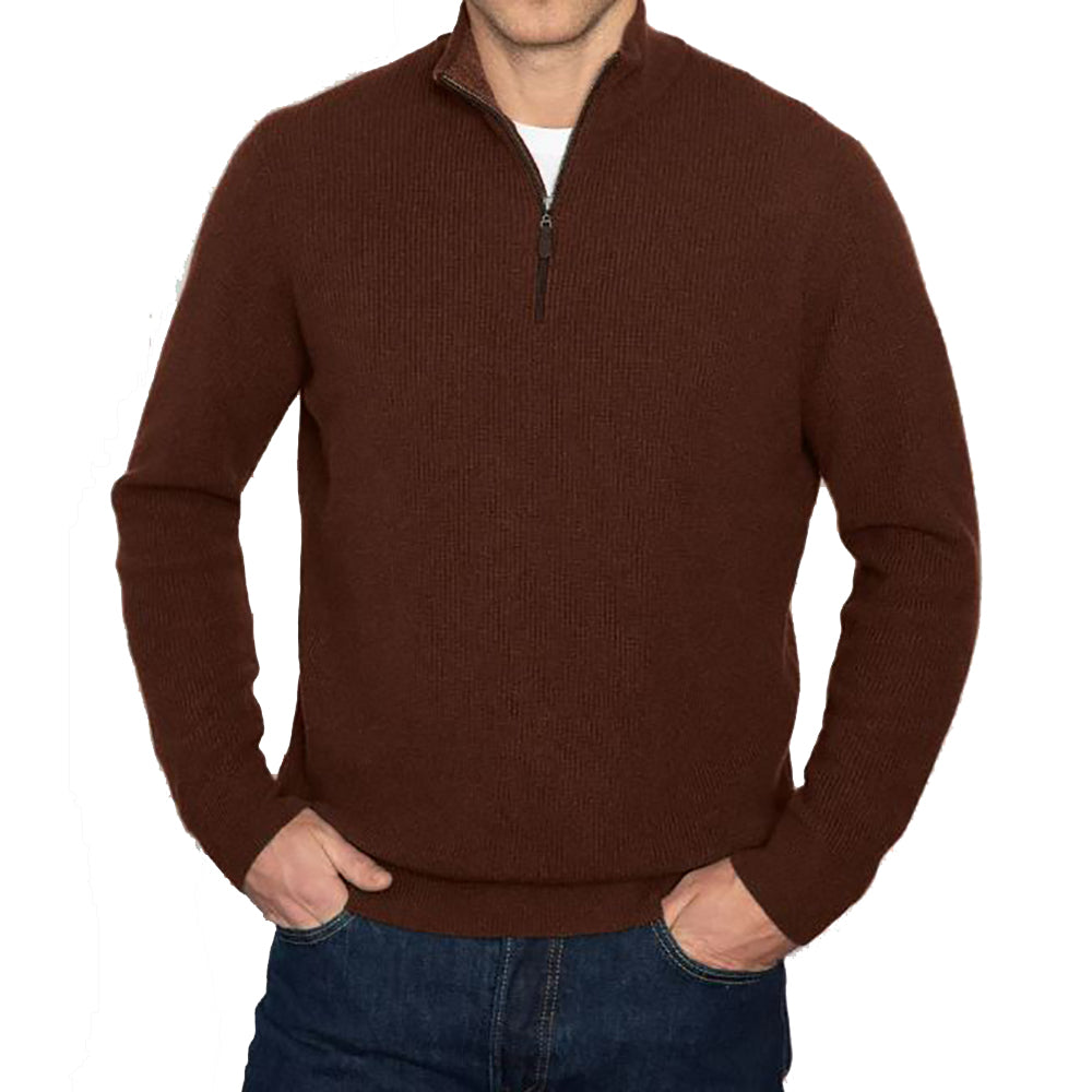 Suede Trim Rib 1/4-Zip