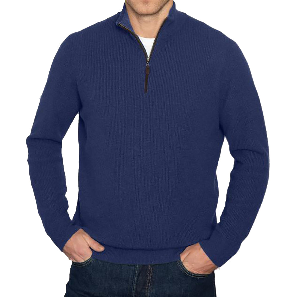 Suede Trim Rib 1/4-Zip