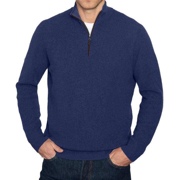 Suede Trim Rib 1/4-Zip