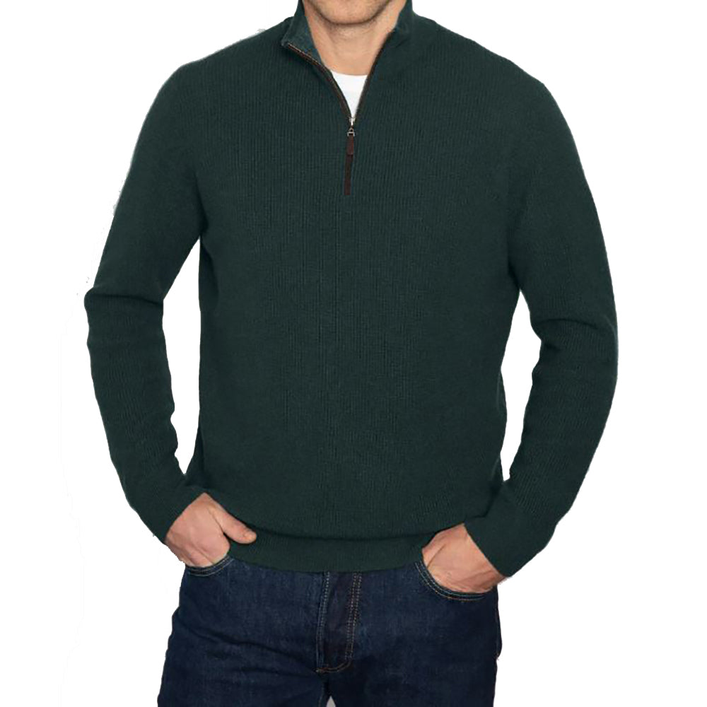 Suede Trim Rib 1/4-Zip