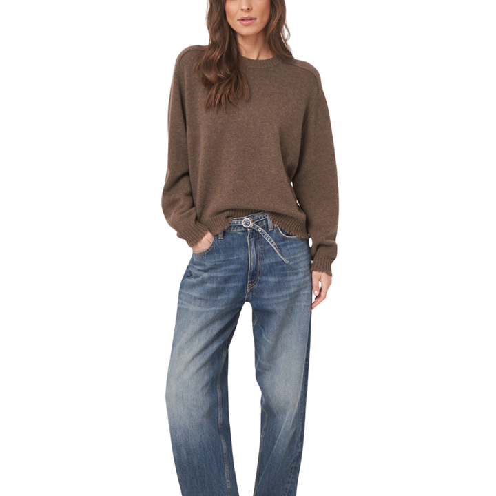 Relaxed Fit Organic Cashmere Round Neck Sweater