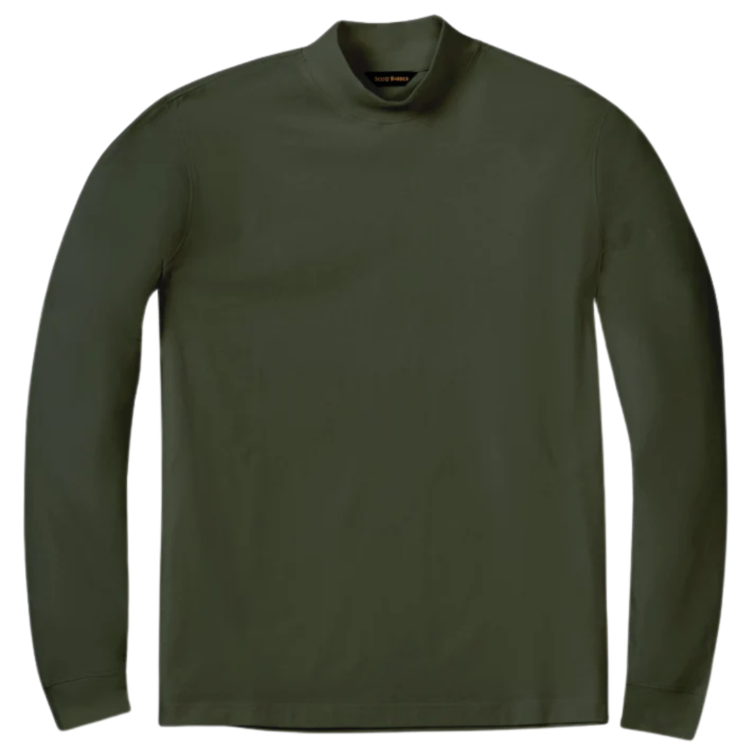 Pima Interlock Mock Turtleneck