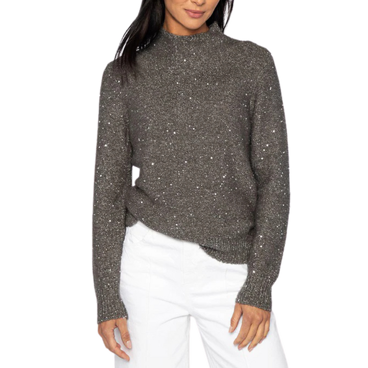 Sequin Funnel Sweater