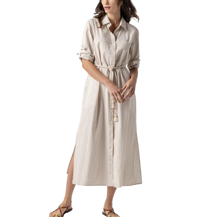 Striped Maxi Shirt Dress