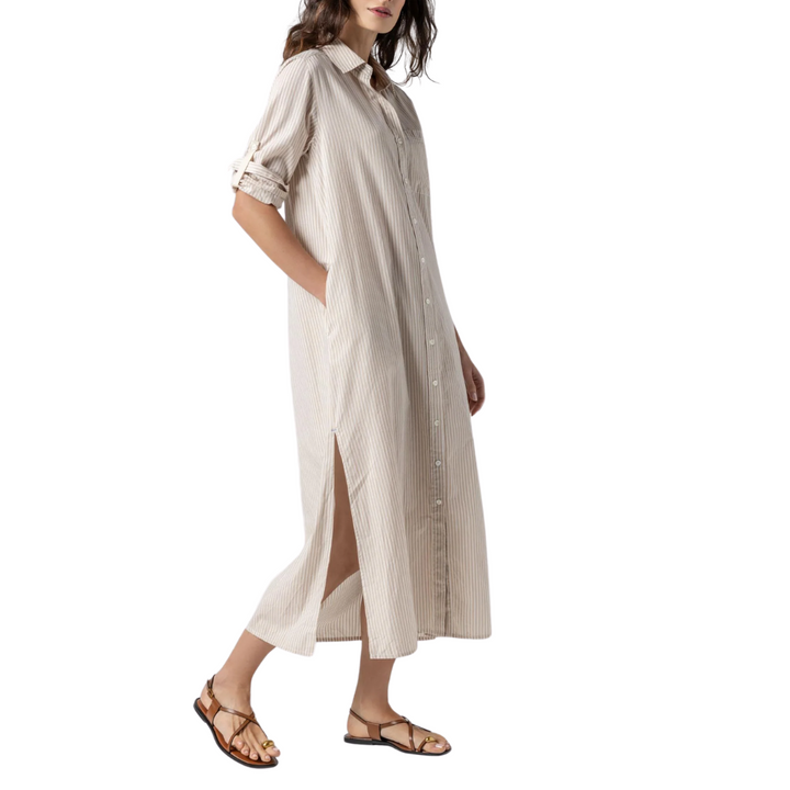 Striped Maxi Shirt Dress