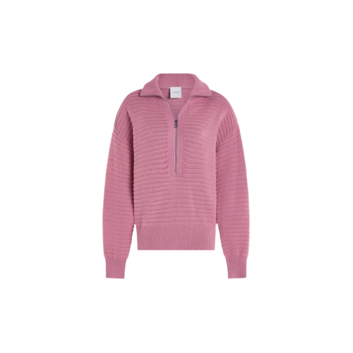 Tara Pointelle Half-Zip Knit