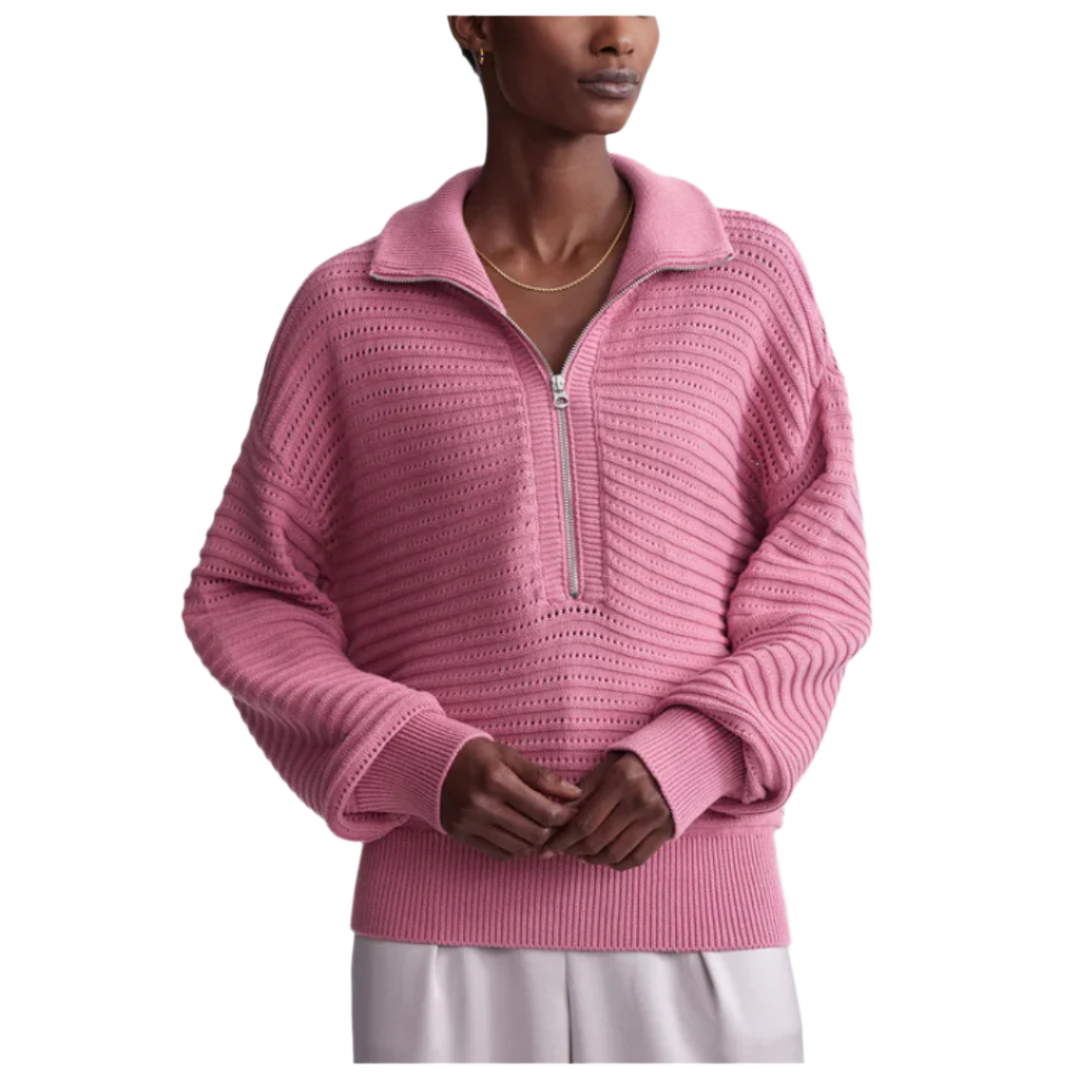 Tara Pointelle Half-Zip Knit