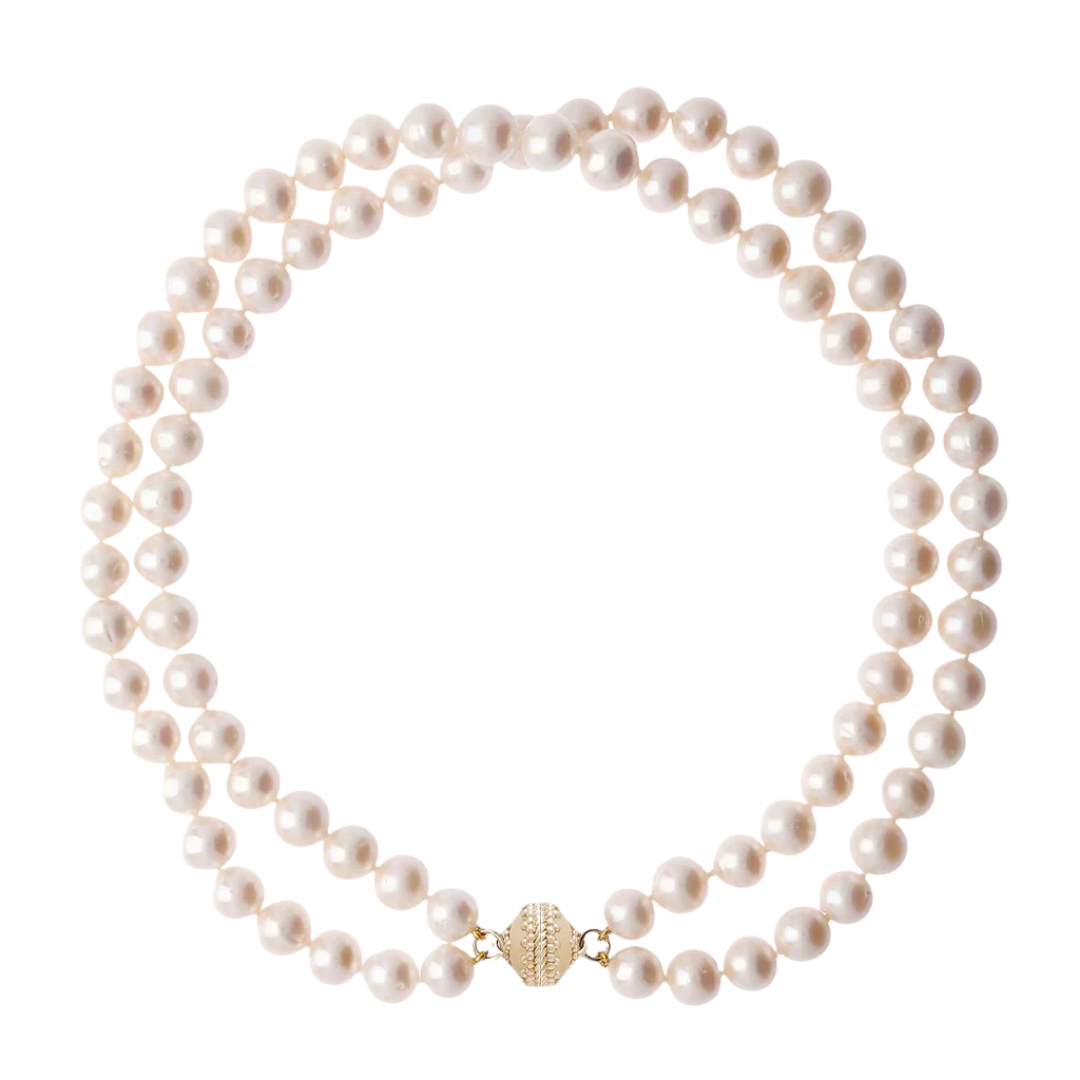 Classic Duet Pearl Double Strand Necklace