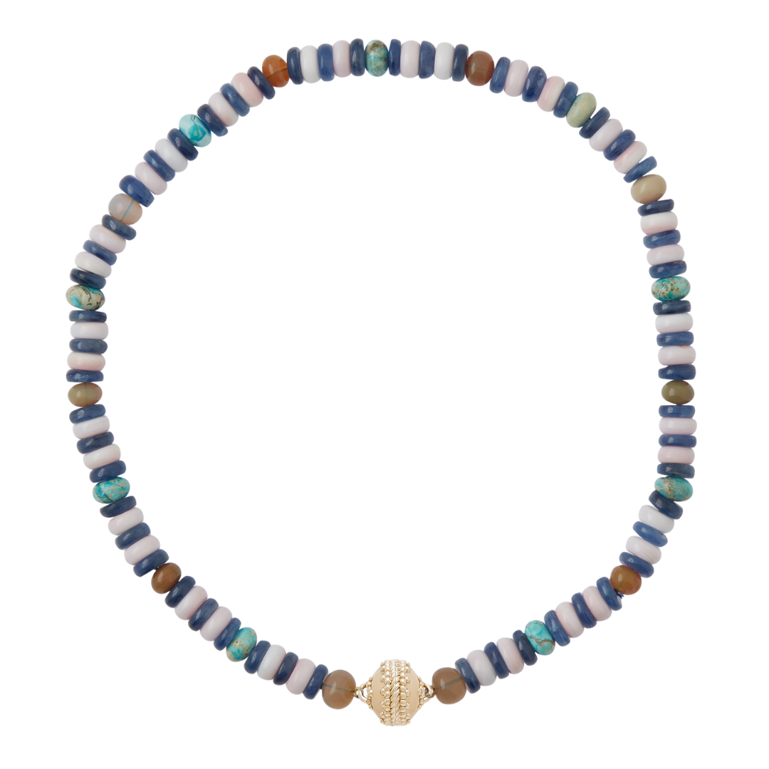 Night Sky Mixed Stone Rondelle Necklace