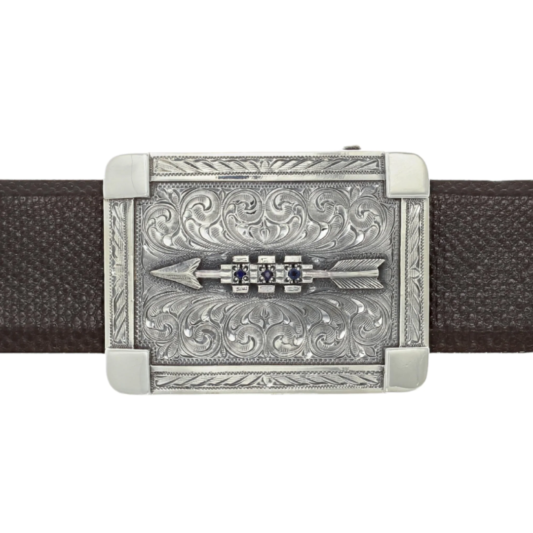 Morris 1806 Sterling Arrow & Sapphire Trophy Buckle