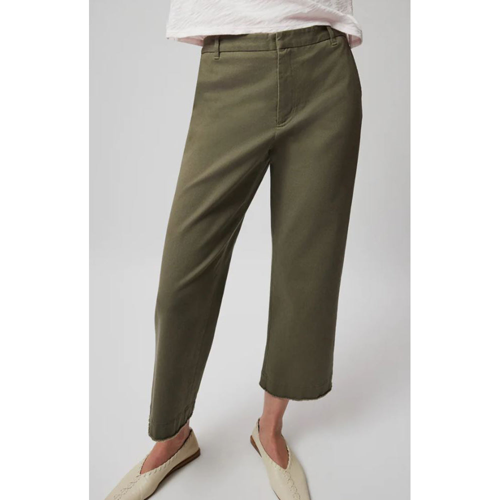 Cotton Twill Boyfriend Pant - Army