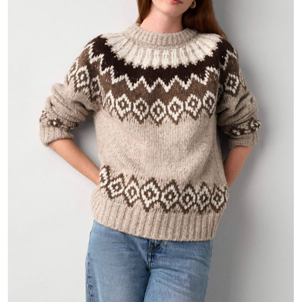 Plush Alpaca Blend Fair Isle Crewneck