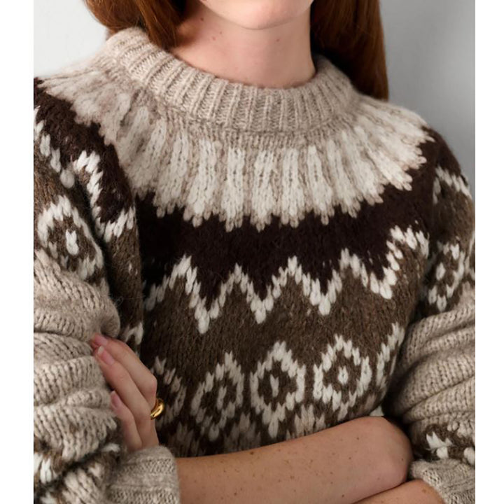 Plush Alpaca Blend Fair Isle Crewneck