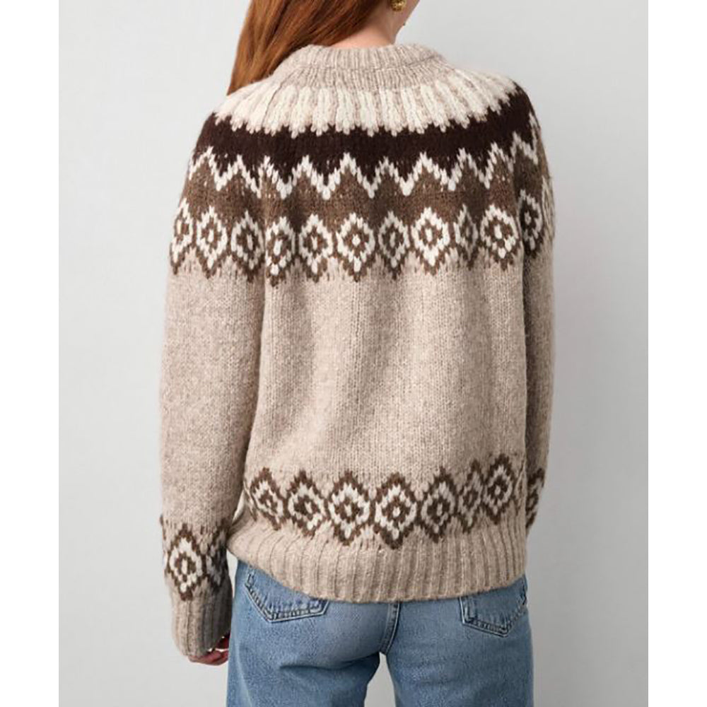 Plush Alpaca Blend Fair Isle Crewneck