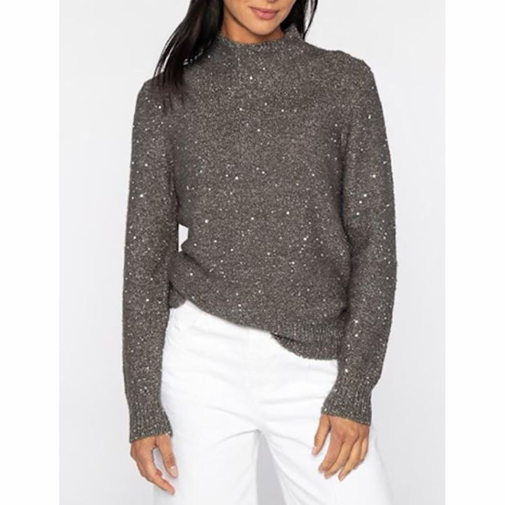 Sequin Funnel Sweater