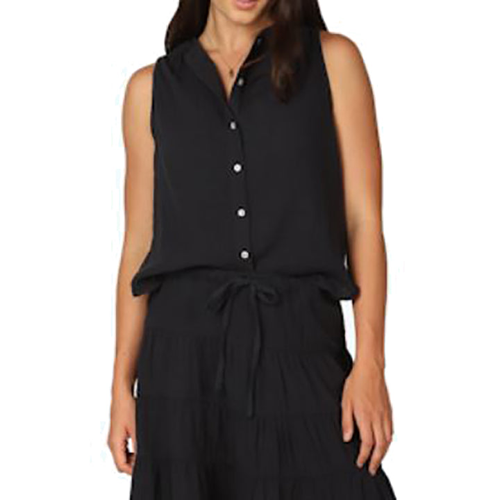 Sleeveless Button Front