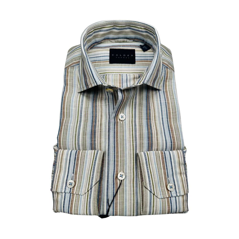 Linen Cotton Stripe - Cocoa