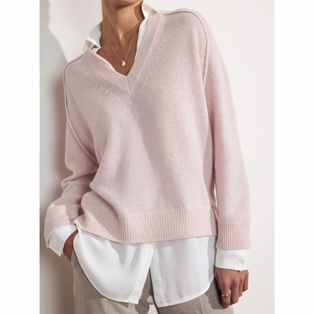 V-Neck Layered Pullover