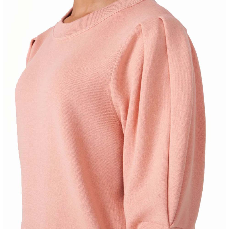Pure Cotton Sweater With Puff Shoulders