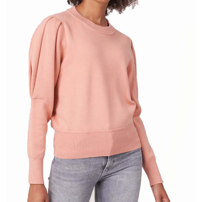 Pure Cotton Sweater With Puff Shoulders
