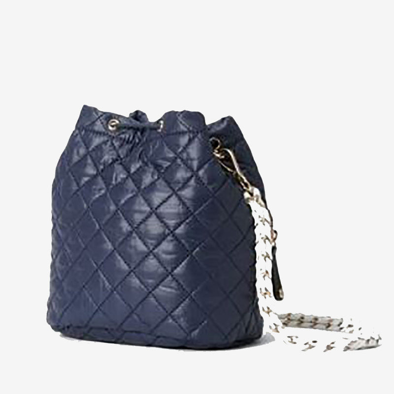 Dawn/White Crosby Drawstring Bucket Bag