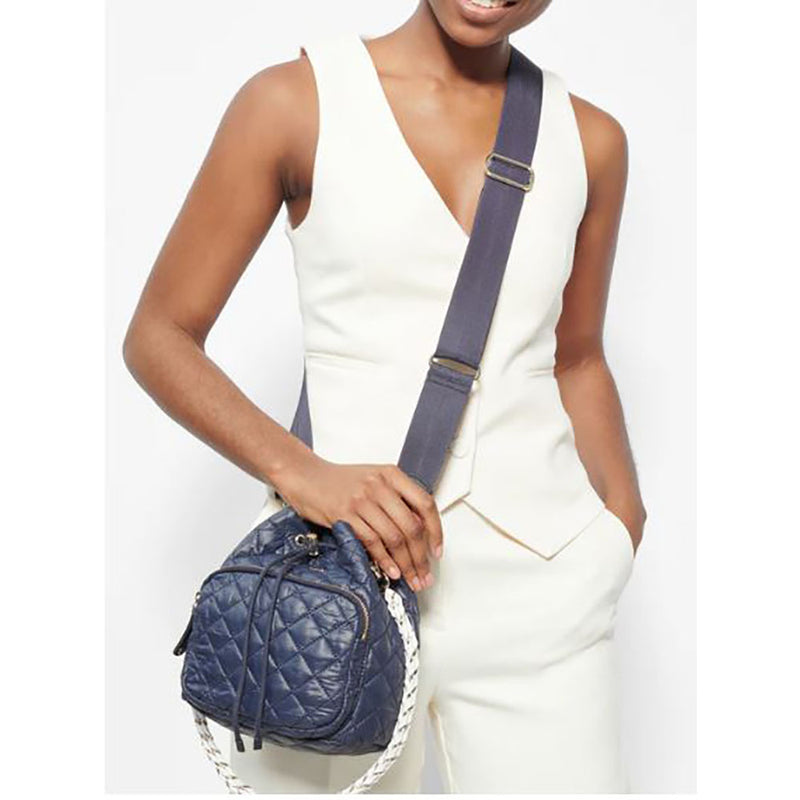 Dawn/White Crosby Drawstring Bucket Bag