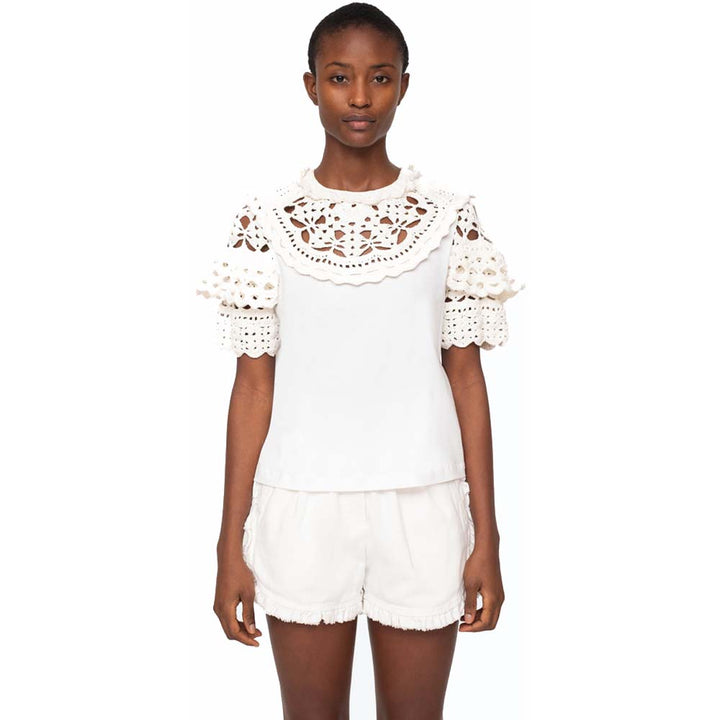 Sea NY-Cleo Crochet Puff Sleeve-shop-silver-creek-com.myshopify.com