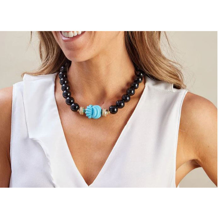 Victoire Black Onyx 16mm Necklace